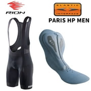 RION Men's Elastic Interface PARIS HP MAN Cushion Upgrade Padded Cycling Bike Bib Shorts, Excellent Performance and Better Fit MTB Road Bike Tights