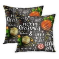 thumbnail image 1 of BSDHOME Christmas Realistic Fir Tree Balls and Lettering Chalkboard Inscriptions Pillow Case Pillow Cover 16x16 inch Set of 2, 1 of 1