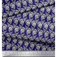 thumbnail image 3 of Soimoi Rayon Crepe Fabric Leaves & Floral Block Print Fabric by The Yard 46 Inch Wide, 3 of 3