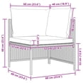 thumbnail image 4 of vidaXL 3 Piece Garden Lounge Set with Cushions Poly Rattan Grey, 4 of 5