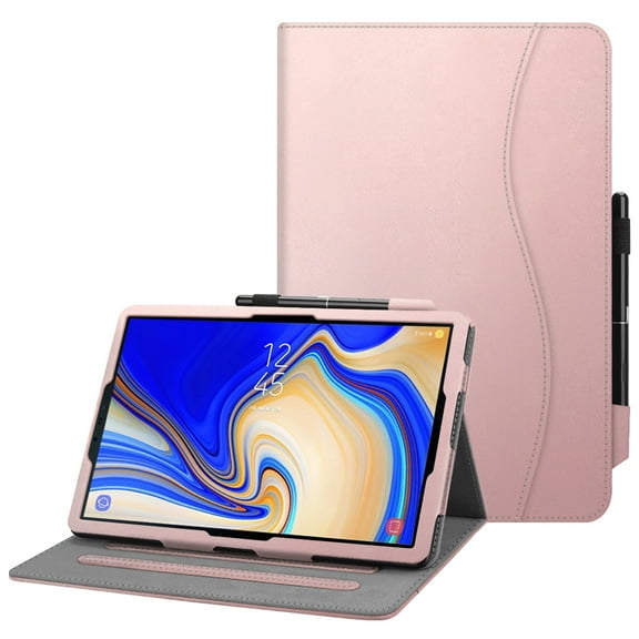 Multi-Angle Viewing Case for Samsung Galaxy Tab S4 10.5 2018 Model SM-T830/T835/T837 Cover with S Pen Holder Rose Gold