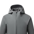 thumbnail image 4 of Men Solid-Color Fashionable Zipper Pocket Double-sided Detachable Hat Long Sleeve Hooded Casual Outwear Jacket Gray L, 4 of 5