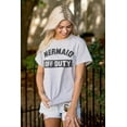 thumbnail image 4 of Mermaid Off Duty Cute Beach Lovers Women's Plus Size Graphic Tee Brisco Brands 3X, 4 of 5