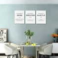 thumbnail image 4 of Inspirational Wall Art - Framed Canvas Wall Art,Grind Slogan,Success Quotes, Office Wall Art, White Large Poster, Positive Motivational, Execute Poster (C-3pcs,12x16inchx3pcs), 4 of 6