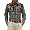 thumbnail image 1 of Camisetas de Navidad de Manga Larga de los Hombres de Moda Casual de Manga Larga Turndown Collar Blusa para Primavera Invierno Al Aire Libre Diario, 1 of 4