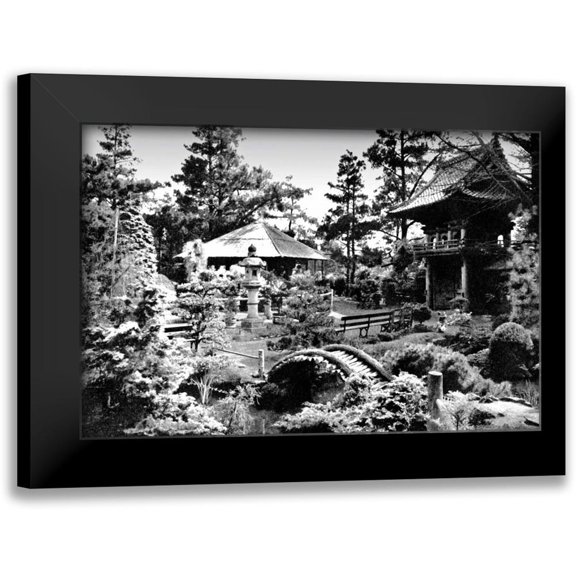 Vintage San Francisco 14x11 Black Modern Framed Museum Art Print Titled - Oriental Tea Garden, San Francisco, CA