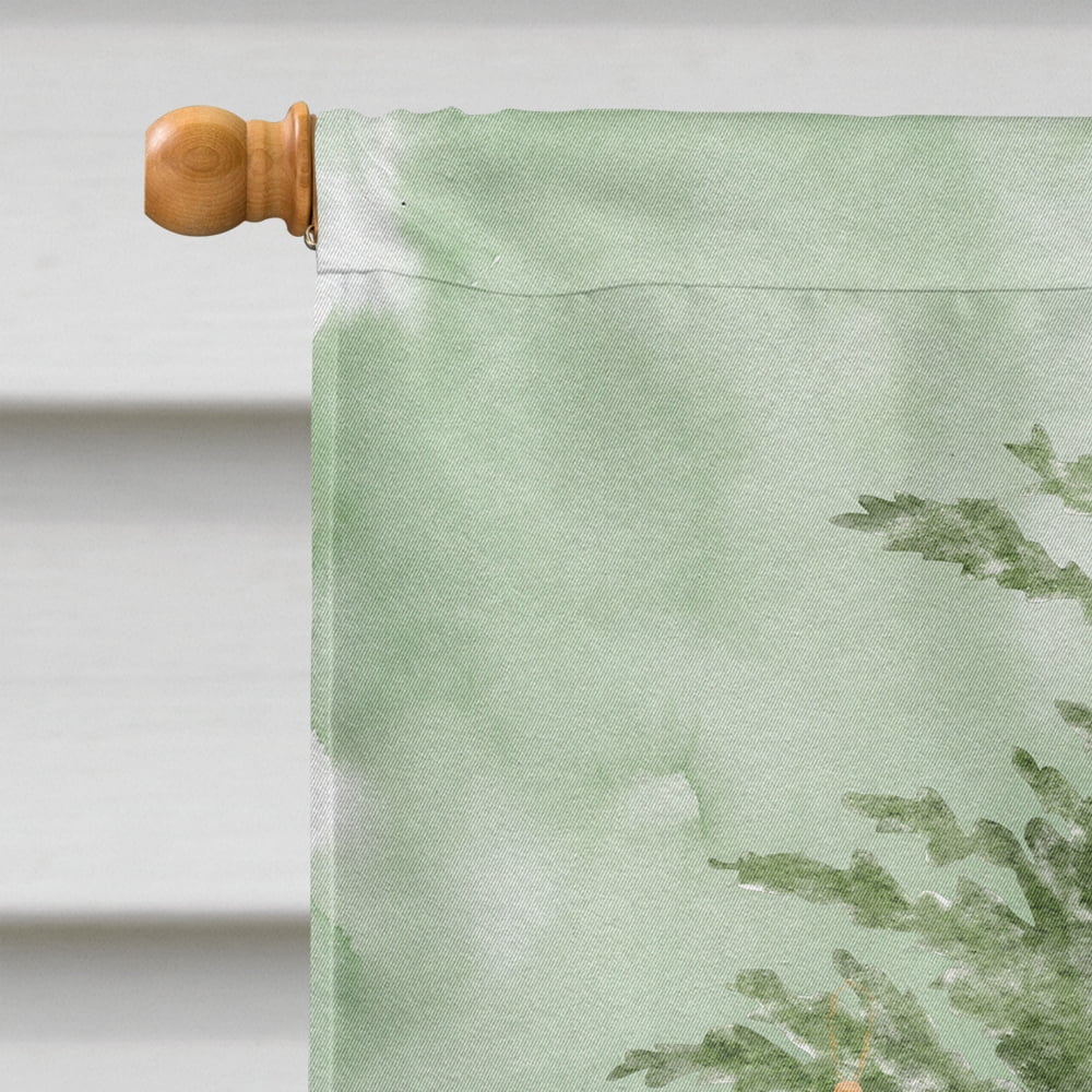 Dachshund Chocolate Tan Christmas Presents and Tree Flag Canvas House Size