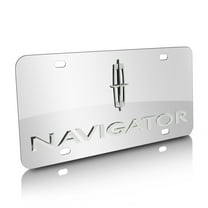 Lincoln Navigator 3D Dual Logo Mirror Chrome Stainless Steel License Plate