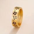 thumbnail image 3 of RSAMD Starry Four Heart Clover Ring Stainless Steel Ring Fashion Lucky Wedding Jewelry-11-gold, 3 of 6