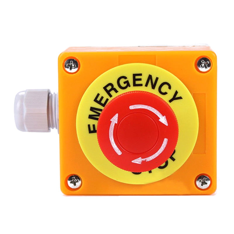 Red Sign Mushroom Emergency Stop Push Button Switch Station 1 NO 1 NC ZX 