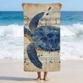 Blue Sea Turtle 2-in-1 Beach Towel Backpack, Quick Dry Beach Towel ...