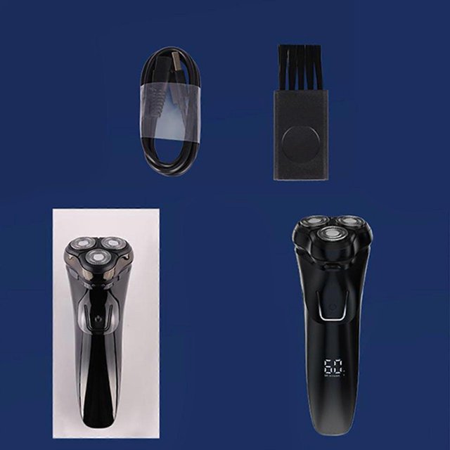 Cordless Shaver compatible Men 3 Rotary Heads Electric Razor with LED Power Indicator Rechargeable Waterproof Beard Trimmer Wet and Dry Shave_Perfect Gift
