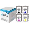 SuppliesMAX Remanufactured Replacement for HP Business Inkjet 1000/1100/1200/2200/2300/2600/2800/DJ-100/OfficeJet 9100/9130 Inkjet Combo Pack (BK/C/M/Y) (NO. 10/NO. 11) (NO.10/NO.11CMY)