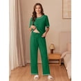 thumbnail image 2 of EKOUAER Cotton Pajamas Sets for Women Soft Contrast Piping Lounge Set 2 Piece Short Sleeve Pj Set with Pockets, 2 of 6