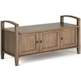 thumbnail image 1 of Simpli Home Warm Shaker Wood 44" Transitional Entryway Bench in Rustic Natural Brown, 1 of 7