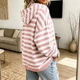 thumbnail image 6 of Raeneomay Women's Striped Hoodie - Drawstring Long Sleeve Pullover Top, 6 of 6