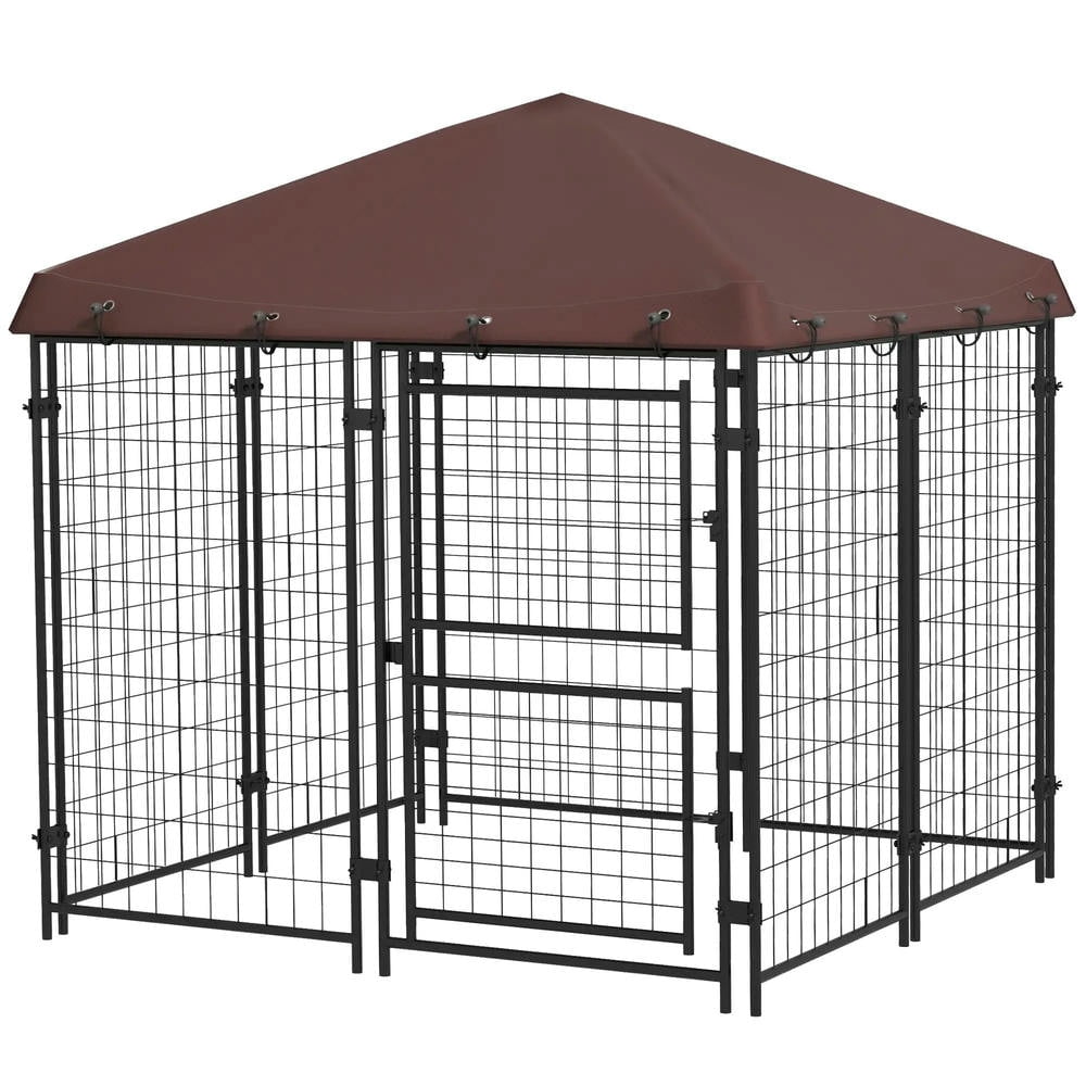 Barara King Dog House,Pet House,Dog Kennel Outdoor with Waterproof Canopy, Large Door