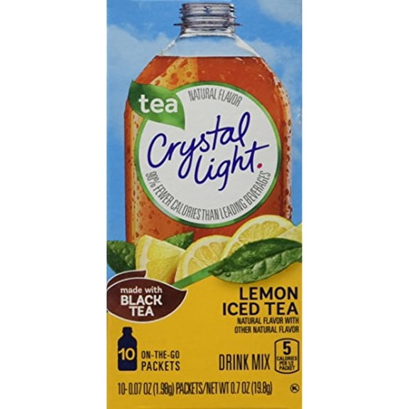 Crystal Light Iced Tea On The Go With Lemon, 10-Count, 0.7-Ounce Packages (Pack Of 6)