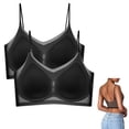 thumbnail image 3 of Gibobby Brasier deportivo mujer Sujetador deportivo antiflacidez, cómodo, Sexy, ultrafino, de seda, con espalda, sin costuras, para mujer, 2 uds.(Negro,M), 3 of 4