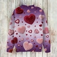 thumbnail image 4 of Dwralegc Valentines Sweater for Women Heart Graphic Cute Sweater Knitted Long Sleeve Lightweight Valentine Plus Size Sweater Tops Purple S, 4 of 4