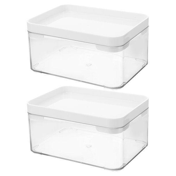 BRIGHTFUFU Organizador de cápsulas de lavandería transparente, soporte para secadora con tapa, organización de cuarto de lavado, contenedor de soporte para detergente en polvo para baño, 2 uds.