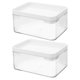 thumbnail image 1 of BRIGHTFUFU Organizador de cápsulas de lavandería transparente, soporte para secadora con tapa, organización de cuarto de lavado, contenedor de soporte para detergente en polvo para baño, 2 uds., 1 of 8