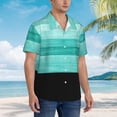 thumbnail image 5 of Haiem Teal Turquoise Printed Hawaiian Shirt for Men - Men’s Casual Beach Summer Shirts - Stretch Fabric with Modern Fit-Large, 5 of 9