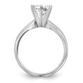 thumbnail image 2 of Solid 14k White Gold Engagement Solitaire 1/4ct. Medium-Wt Knife Edge 6-Prong Ring Band with CZ Cubic Zirconia Size 8.5, 2 of 8