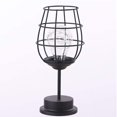 thumbnail image 3 of Lámpara de mesa de alambre de metal negro, luz nocturna estilo jaula de cesta de hierro moderna, lámpara de noche retro, luz lateral con pilas, 3 of 5