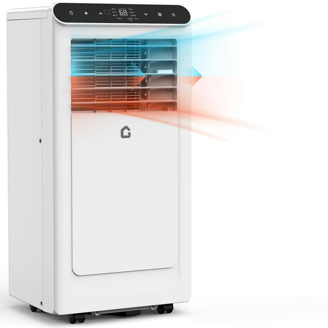 10000 BTUs Portable Air Conditioner with Heat Mode, Cools Room up to 450sq.ft., 3-In-1 Portable AC Unit for Bedroom with Dehumidifier, Fan, Remote Control, Smart/Sleep Mode, 24H Timer