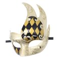 thumbnail image 4 of Xfvqtps Mardi Gras Mask for Men Masquerade Masks Half Face Carnival Mask for Makeup Performance Ball Party Gold, 4 of 5