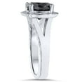 thumbnail image 3 of Pompeii 3 5/8 Ct Black Diamond Halo Split Shank Engagement Ring 14K White Gold (H/I,I1-I2), 3 of 4