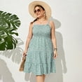 thumbnail image 3 of Plus Size Summer Dresses Women’s Sleeveless Square Neck Smocked Flowy Ruffle A Line Maxi Dress, 3 of 5