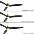 thumbnail image 6 of LEDET 60in. 3-Soild Wood Blades Black and Gold Indoor LED Ceiling Fan with Remote, 6 of 8