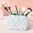 thumbnail image 3 of Qoosea Makeup Bag, Large Quilted Makeup Bag Set, Cosmetic Bag for Women Girls, Cute Cotton Bow Pattern Travel Toiletry Organizer Bag 3 Set, 3 of 9