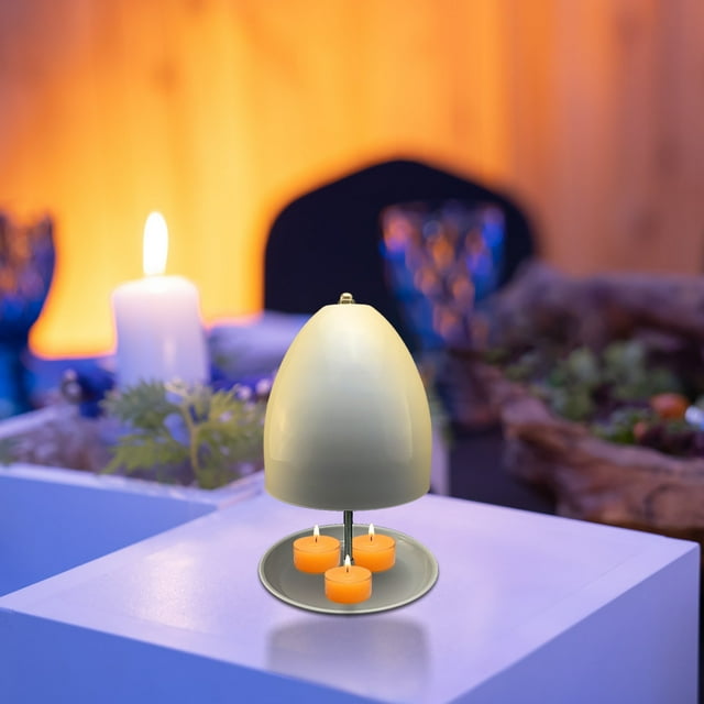 Xihbxyly Horno de Té de Metal, Potenciador Del Calor con Velas, Elegante y Decorativo, Ideal para Dormitorio, Sala de Estar, Oficina, Regalo Acogedor para Vacaciones, Tamaño 17,5 X 27 Cm