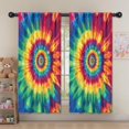thumbnail image 5 of Blackout Kids Curtains,Colorful Rainbow Tie Dye Spiral Pattern Childrens Insulated Curtains Set Of 2,Bedroom Essentials,Toddler Room Decor 52"x63", 5 of 5