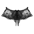 thumbnail image 4 of Calzoncillos con falda de encaje transparente para hombre, tangas sexis transparentes de tiro bajo, bragas recortadas sin entrepierna, ropa interior para club nocturno, 4 of 5