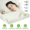 thumbnail image 2 of The bamboo memory foam sleeping pillow is made of high-density, ergonomically designed memory foam material, which is soft and skin-friendly, breathable and moisture-wicking, keeping you dry and cool, 2 of 6
