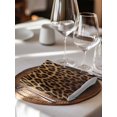thumbnail image 6 of Brown Leopard Print Cloth Napkins Set of 8 Reusable Dinner Napkins, Classic Abstract Animal Patterned Cocktail Napkin Washable Table Napkins for Wedding/Holiday Party/Baby Shower 20"x20", 6 of 7