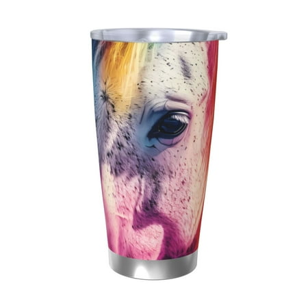 

Bingfone Watercolor White Horse for 20 Oz Stainless Steel Travel Mug Double Wall Water Coffee Cup for Home Office Outdoor Works Great for Ice Drinks and Hot Beverage-Without Straw