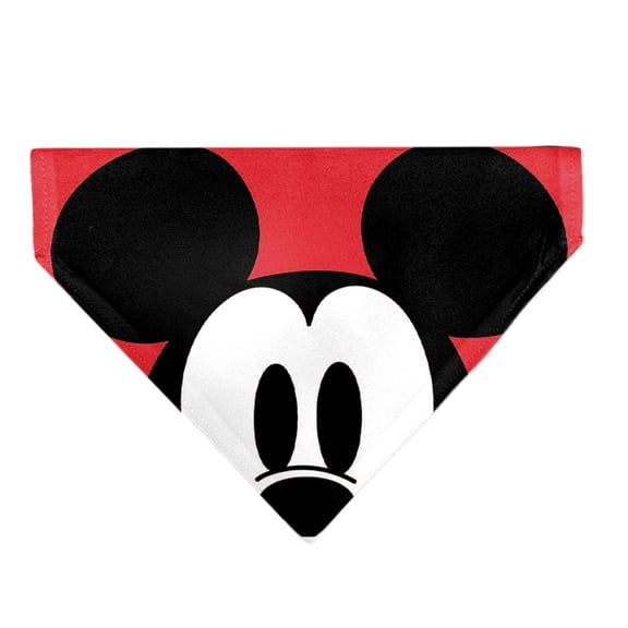 Disney Pet Bandana Mickey Mouse Face Character Close Up Red Slip On Collar Bandana Only