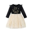 thumbnail image 2 of Esaierr Kids Girls Casual Dresses Toddler Crewneck Dress Long Sleeve Cotton Cartoon Princess Dress for 3-8Y, 2 of 6