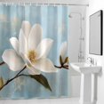 thumbnail image 4 of White Tulip Fabric Shower Curtain Watercolor Flower Washable Shower Curtains for Bathroom, Waterproof Bath Curtain with Hooks Home Decor 72x84in, 4 of 8