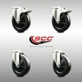 thumbnail image 2 of 5 Inch 316SS Soft Rubber Wheel Swivel Bolt Hole Caster Set with 2 Lock Brake, 2 of 2