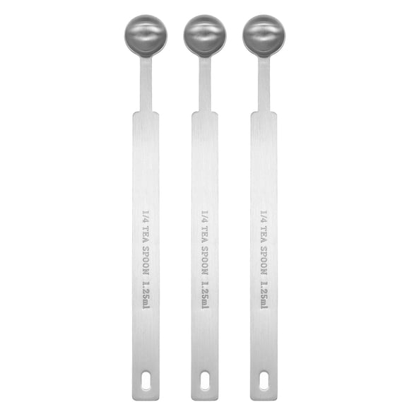 Uxcell 3pcs Single Measuring Spoon 1/4tsp (1.25ml) Stainless Steel Spoon