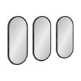 thumbnail image 1 of Kate and Laurel Caskill Modern Wall Mirror Set, Set of 3, 10 x 22, Black, Decorative Mirror Wall Decor Collection with Minimal Frame and Capsule Oval Shape, 1 of 8