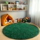 thumbnail image 4 of Alfombra PAGISOFE redonda de 120 cm, verde oscuro, para dormitorio de niños, 4 of 8