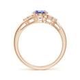 thumbnail image 2 of ANGARA Natural Oval 1.25 ct Tanzanite Bypass Ring with Trio Diamond Accents in 14K Rose Gold for Women (Size-8x6mm) | December Birthstone, Anniversary, Jewelry Gift for Women | Natural Tanzanite Ring, 2 of 9