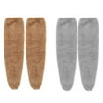 thumbnail image 4 of Honeeladyy 2 Pairs of Over Knee High Fuzzy Socks Plush Slipper Stockings Furry Long Leg Warmers Winter Home Sleeping Socks, 4 of 4